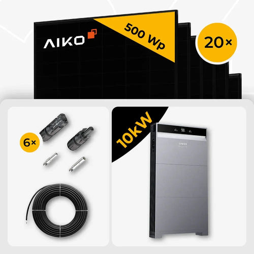AIKO 500Wp Solarmodule Set, Anker Speicher 10kWh