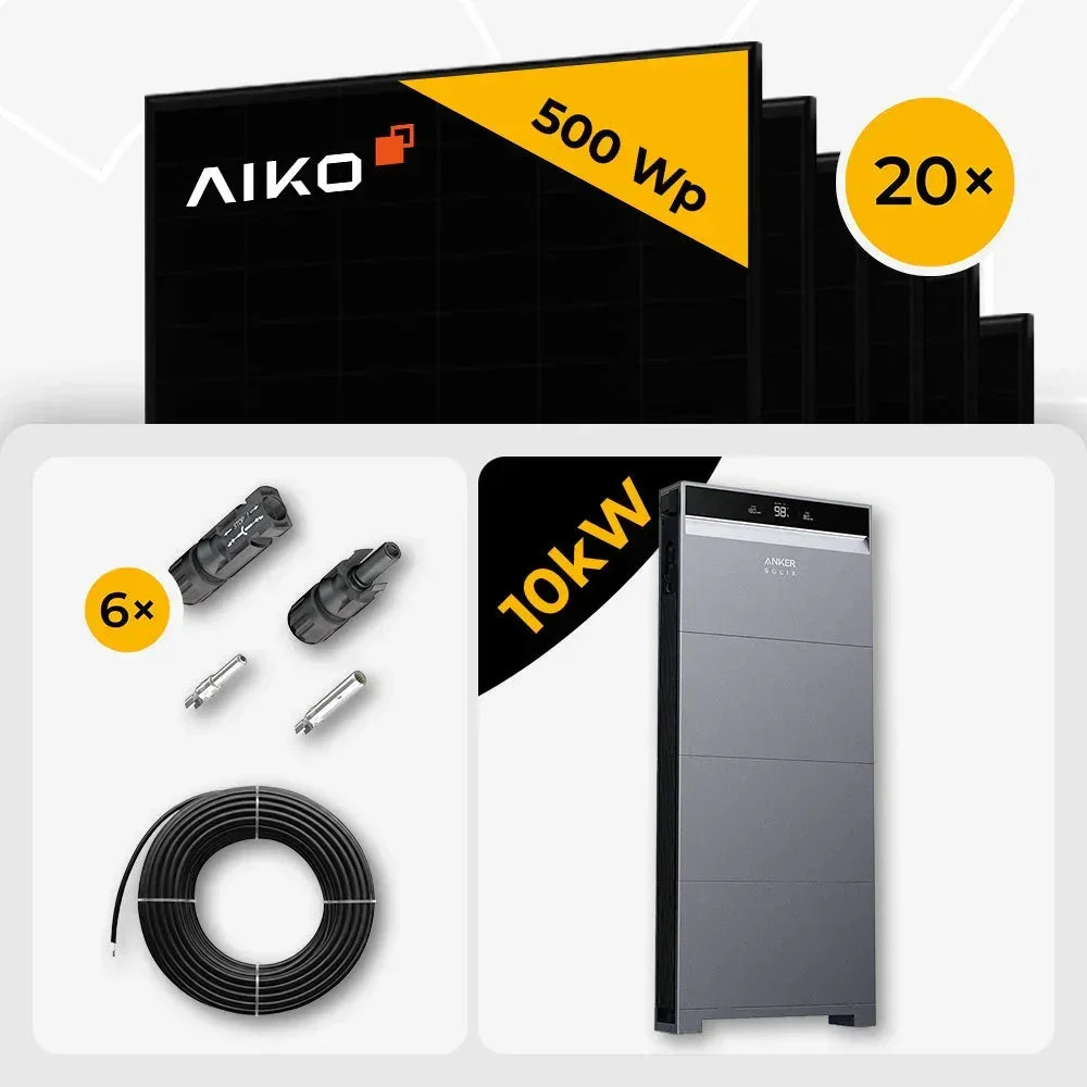 AIKO 500W Full Black Solarmodule Anker X1-H10K-T 10kW