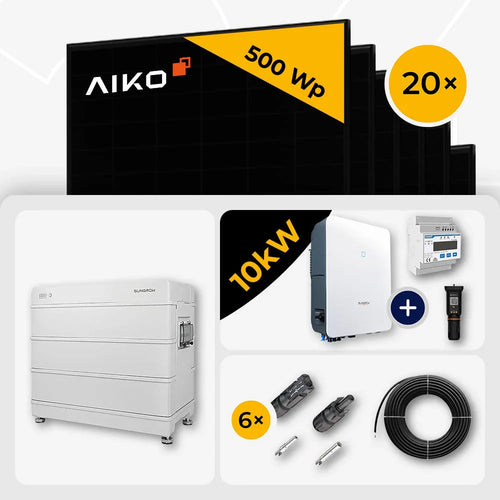 10 kWp Sungrow PV Komplettset SH10.0RT-20 & 20x AIKO 500W Full Black mit Speicheroption – mit Speicher Sungrow SBR096