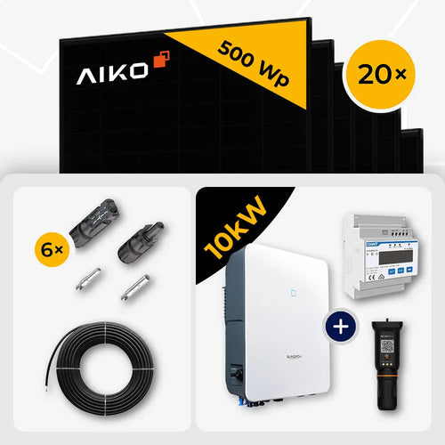 10 kWp Sungrow PV Komplettset SH10.0RT-20 & 20x AIKO 500W Full Black mit Speicheroption – ohne Speicher