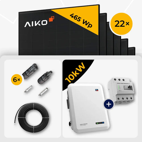AIKO 465W Full Black 22x Solarmodule SMA STP10.0-3SE-40 Set