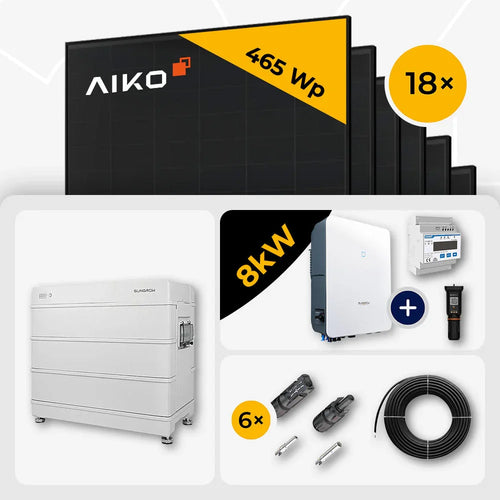 10 kWp Sungrow PV Komplettset SH10.0RT-20 & 22x AIKO 465W Full Black mit Speicheroption – mit Speicher Sungrow SBR096