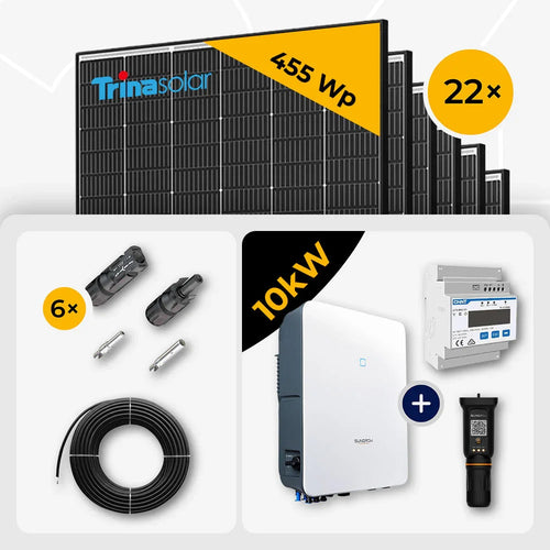 10 kWp Sungrow PV Komplettset SH10.0RT-20 & 22x Trina 465W Black Frame mit Speicheroption – ohne Speicher