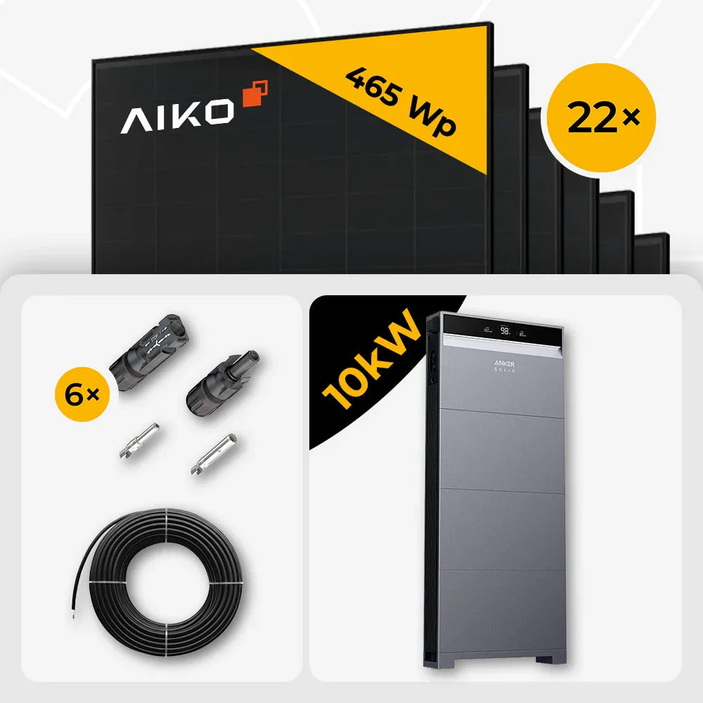 AIKO 465W Solarmodule Set, Anker X1-H10K-T Speicher 10kW