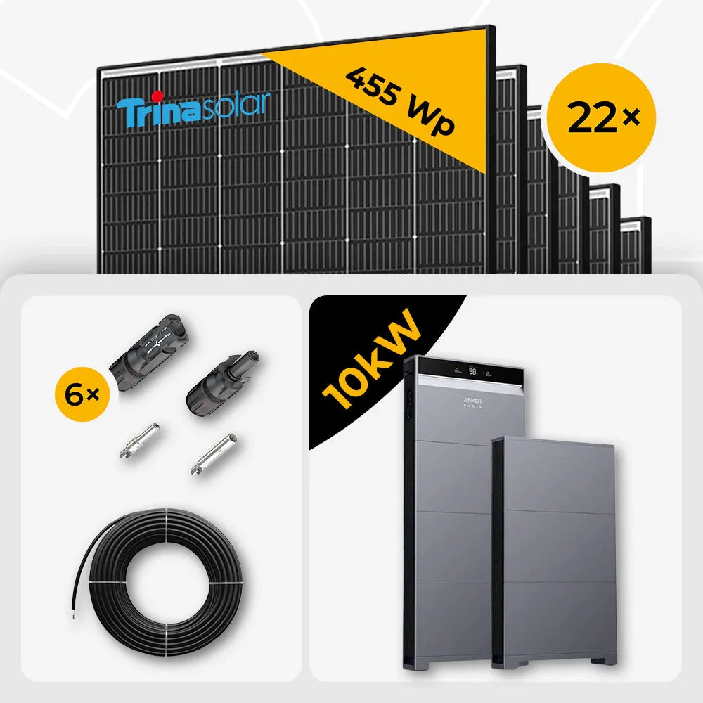 Trina 455W Black Frame, 22x, Anker X1-H10K-T, 10kW