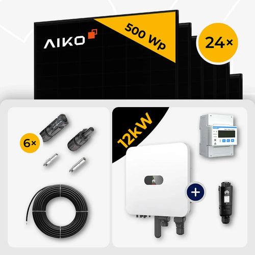 AIKO 500W 24x Solarmodule, Huawei 12kW Wechselrichter Set
