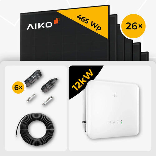 AIKO 465W Full Black 26x Set, 12kW Wechselrichter
