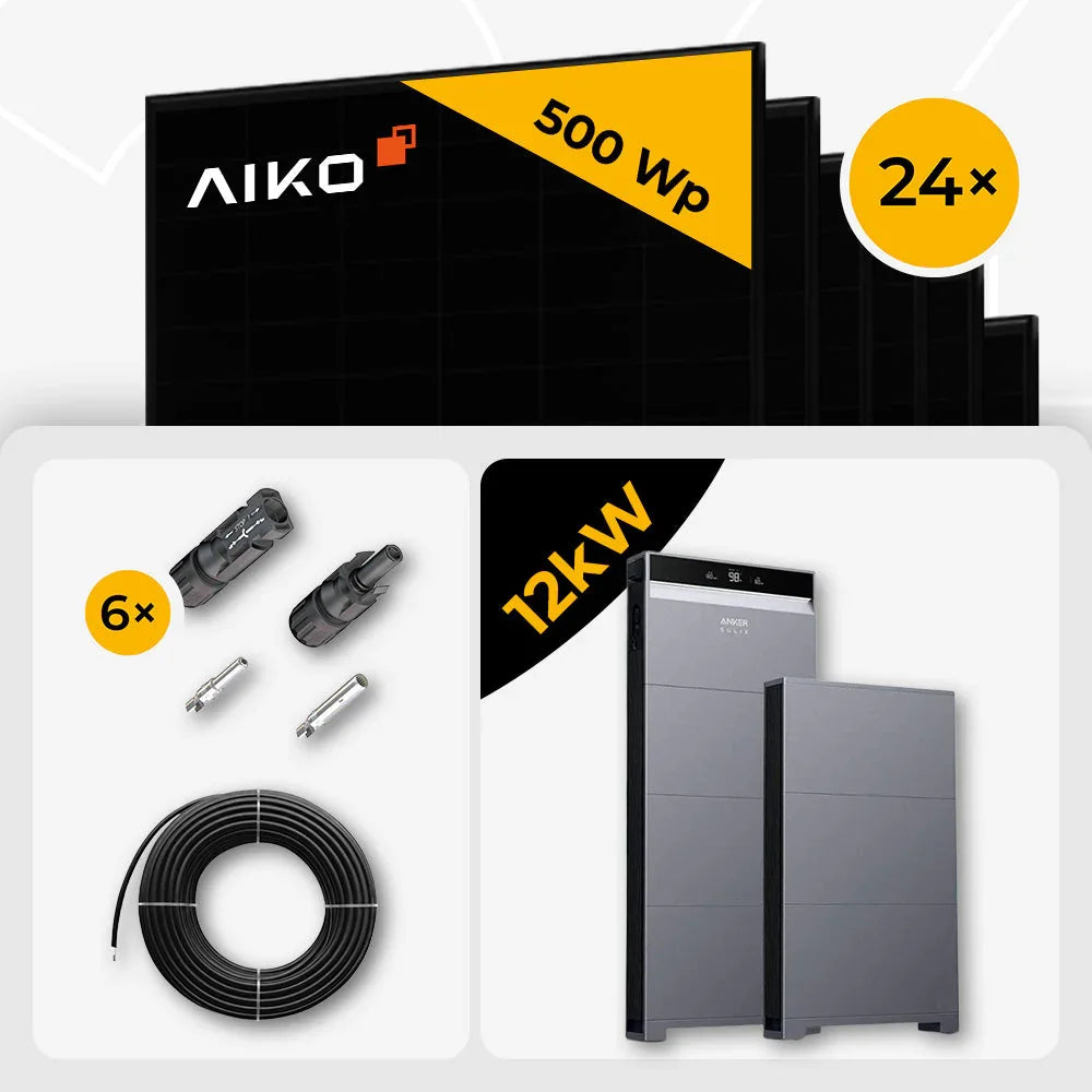 AIKO 500W Solarmodule Set, Anker X1 Speicher 12kW