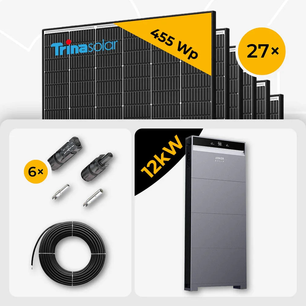 Trina 455W 27x Solarmodule, Anker X1-H12K-T, 12kW Speicher