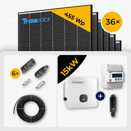 Trina 465W Black Frame, Growatt 15kW Set