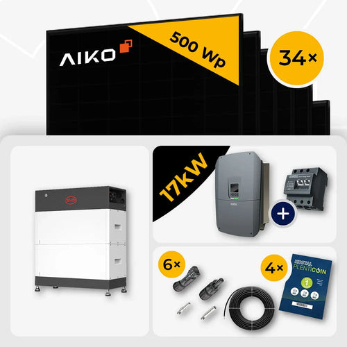 17 kWp Kostal PV Komplettset PLENTICORE G3 L & 34x AIKO 500W Full Black mit Speicheroption – mit Speicher BYD HVS+ 5.1