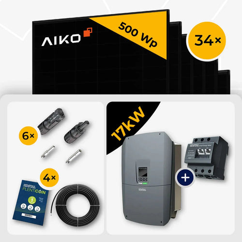 17 kWp Kostal PV Komplettset PLENTICORE G3 L & 34x AIKO 500W Full Black mit Speicheroption – ohne Speicher