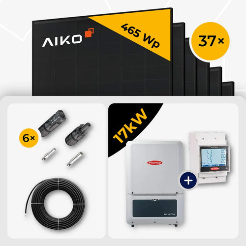 17 kWp Fronius PV Komplettset Verto Plus 17.5 & 37x AIKO 465W Full Black mit Speicheroption – ohne Speicher