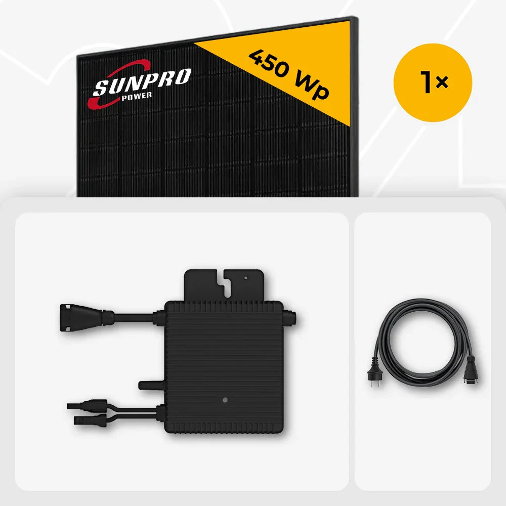 Sunpro 450 Wp Solarmodul mit Hoymiles HMS-400W-1T