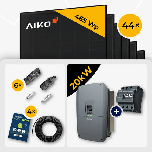 20 kWp Kostal PV Komplettset G3 L Plenticore & 44x AIKO 465W Full Black mit Speicheroption – ohne Speicher