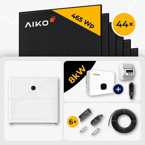 AIKO 465W Full Black, 44x, Growatt MID20KTL3-XH