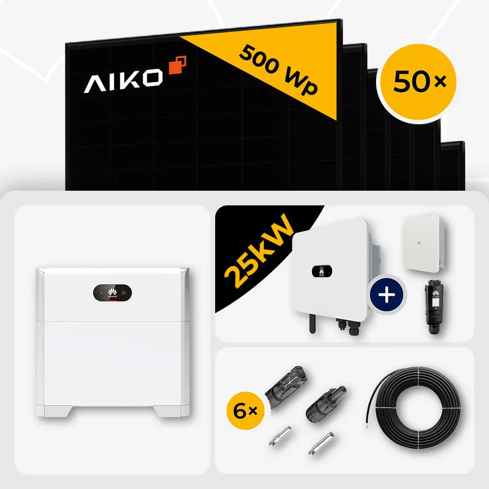 AIKO 500W Solarmodule, 25kW Huawei Speicher Set