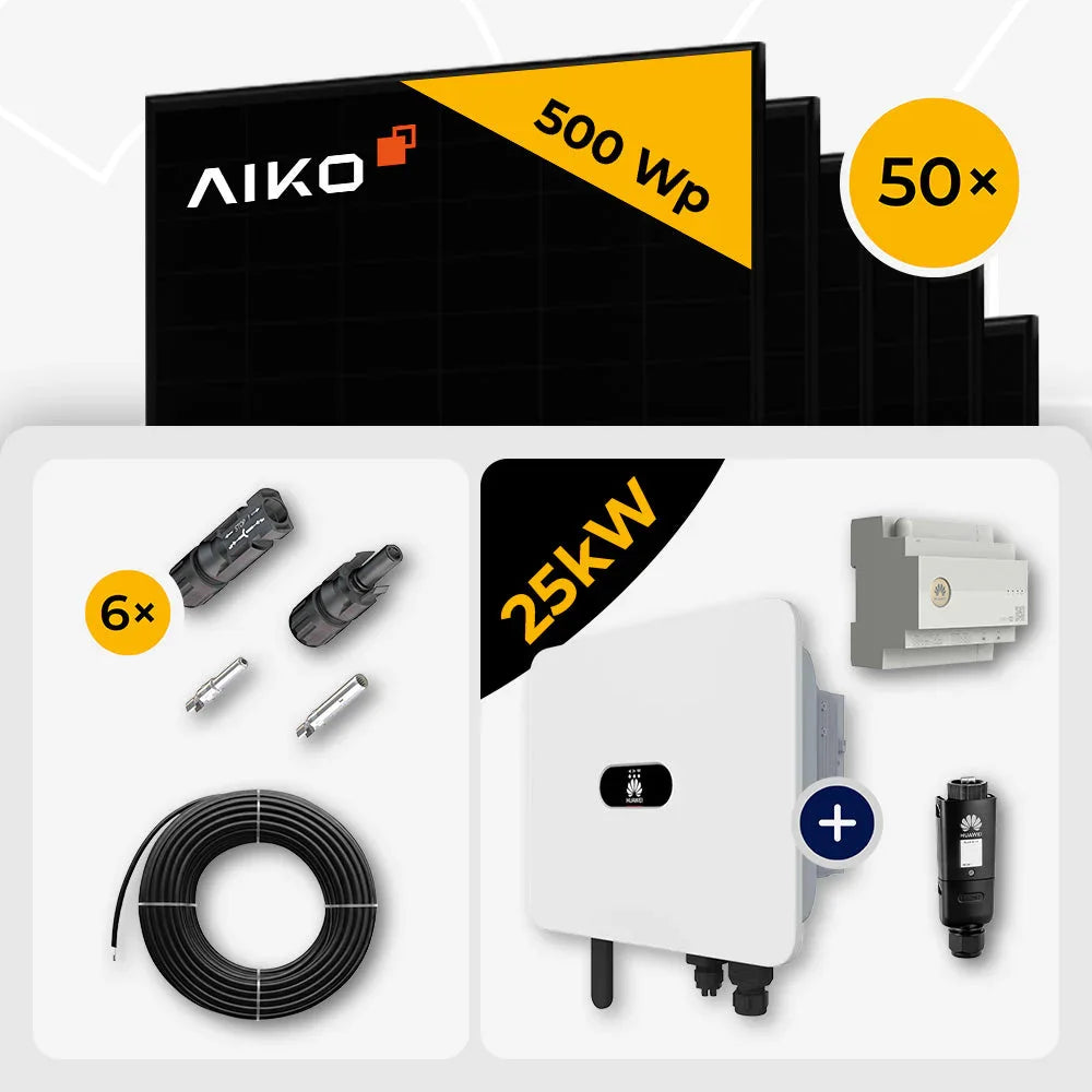 AIKO 500W Solarmodule, Huawei 25kW Wechselrichter Set