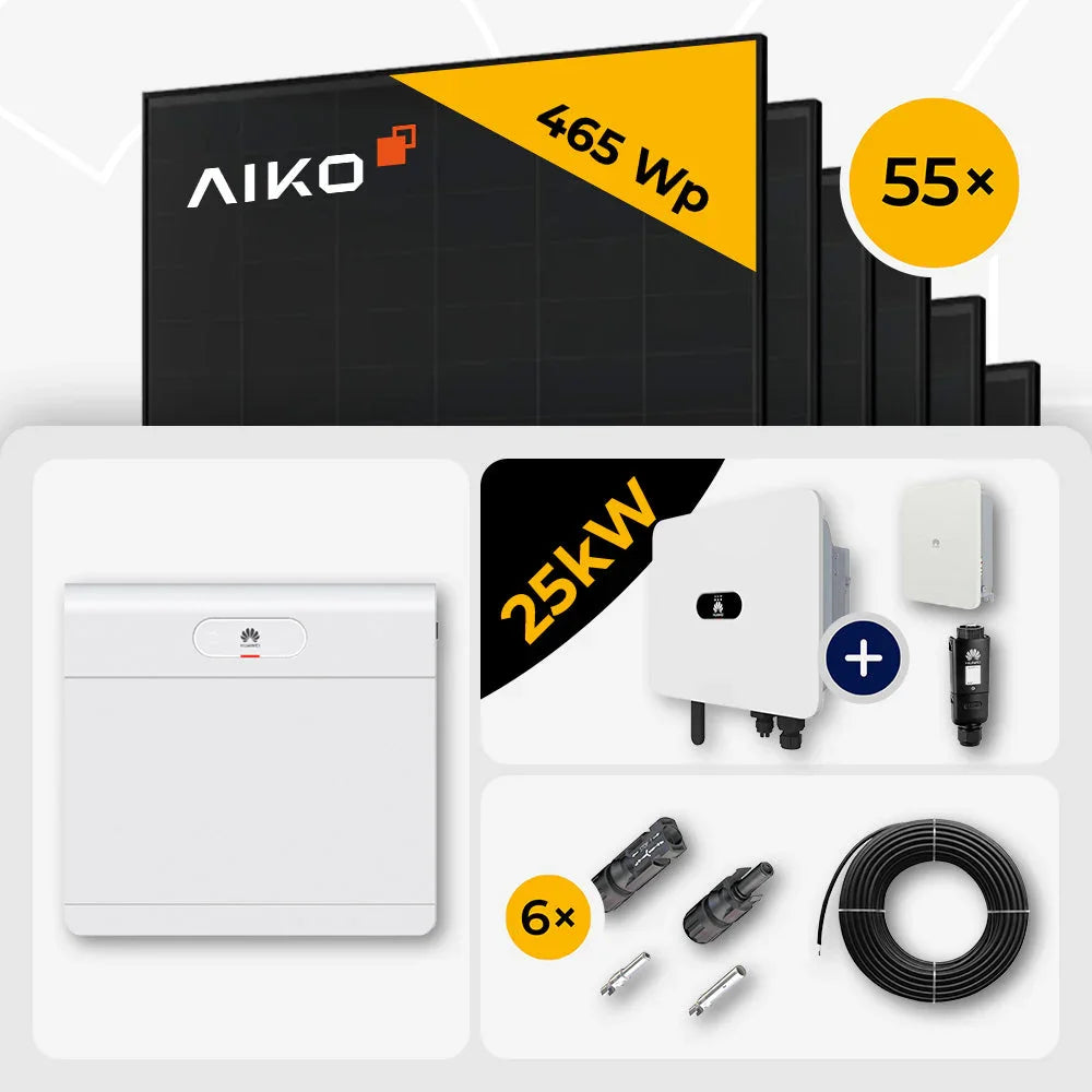 AIKO 465W Full Black Solarmodule, Huawei 25kW Speicher