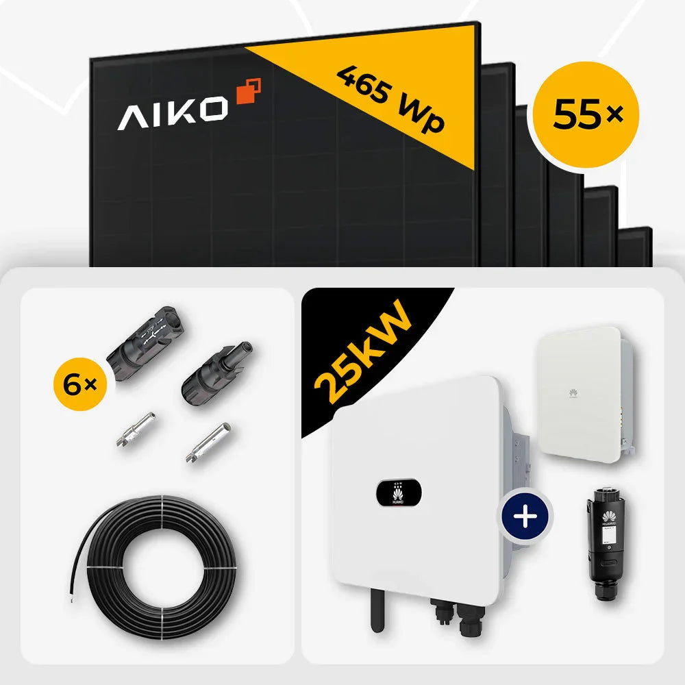 AIKO 465W Solarmodule, 55 Stück, Huawei SUN2000-25K-MB0 25kW