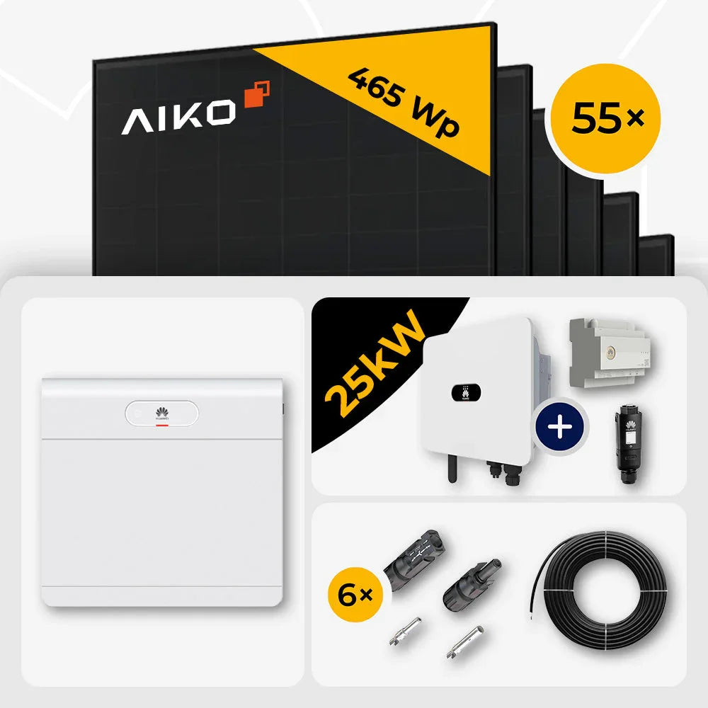 AIKO 465W Full Black, 55 Module, Huawei 25KW Set