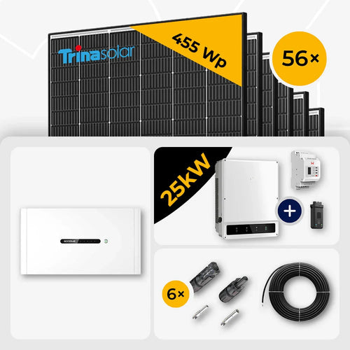 Trina 465W Black Frame Solarmodule, GoodWe GW25K-ET, 25kW