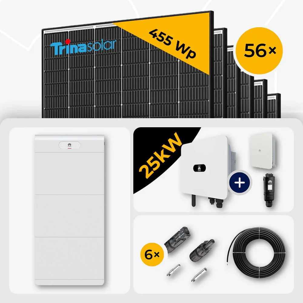 Trina 465W Solarmodule, Huawei SUN2000-25K, Speicher, Set
