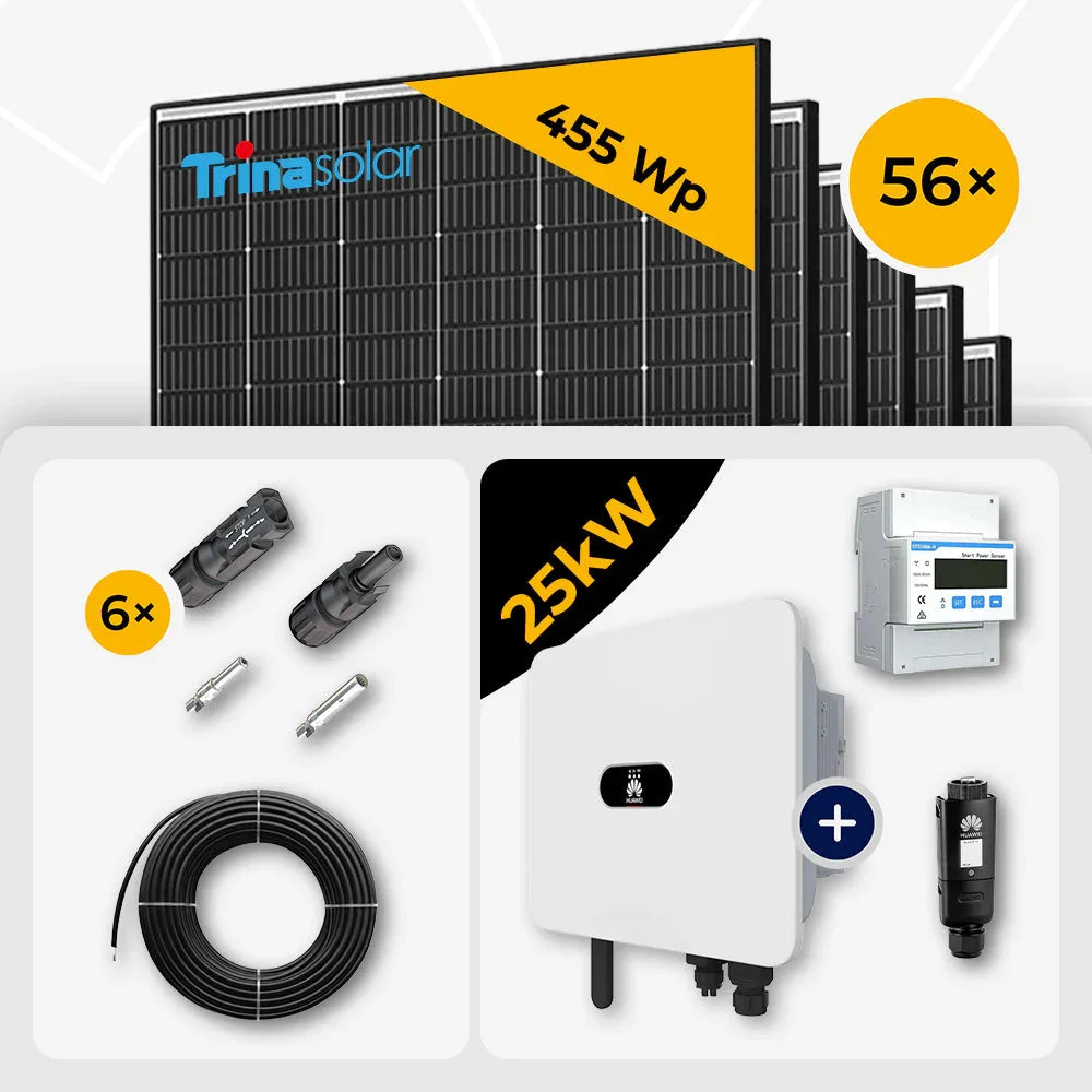 Trina 465W Black Frame, 56 Stück, Huawei SUN2000-25K-MB0, 25kW