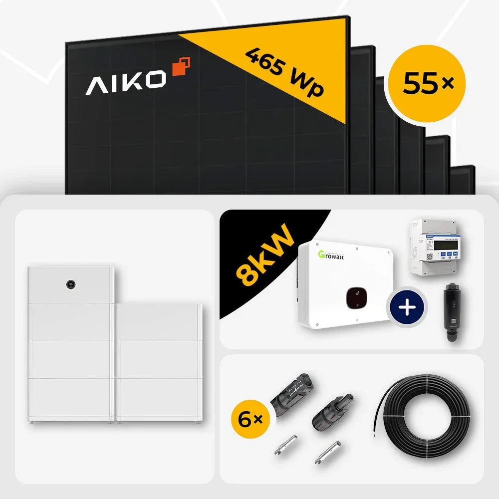 AIKO 465W Full Black, 55 Stück, Growatt MID25KTL3-XH