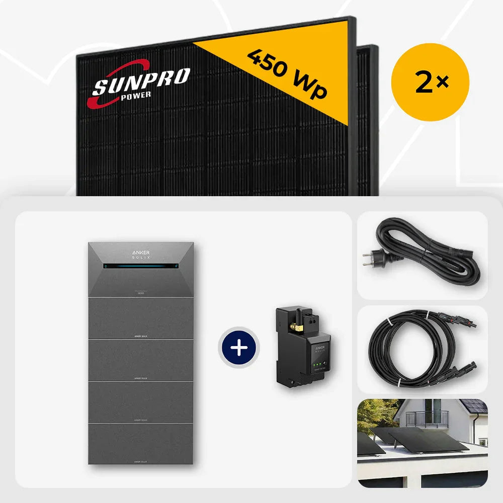 Sunpro 450 Wp Glas-Glas, Anker Solix 8.0 kWh