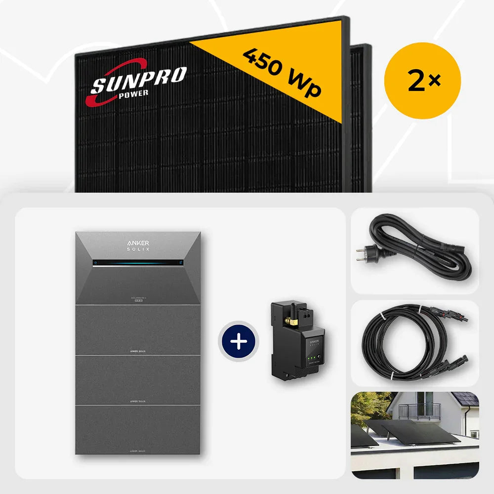 Sunpro 450 Wp Solarmodule, Anker Solix Solarbank