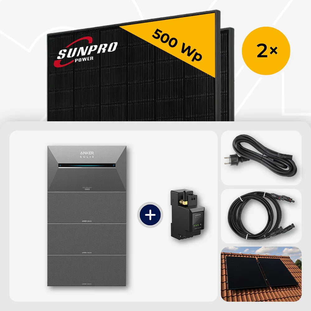 Sunpro 500 Wp Solarmodule, Anker Solix Solarbank