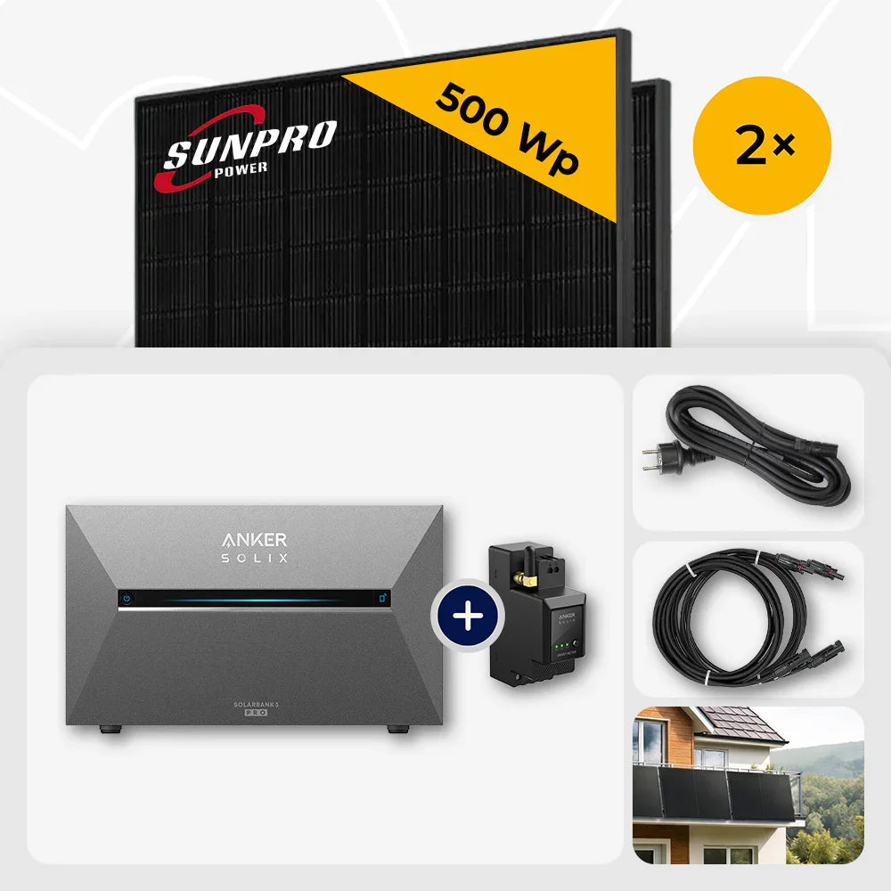 Sunpro 500 Wp Full Black Solarmodul Anker Solix Solarbank