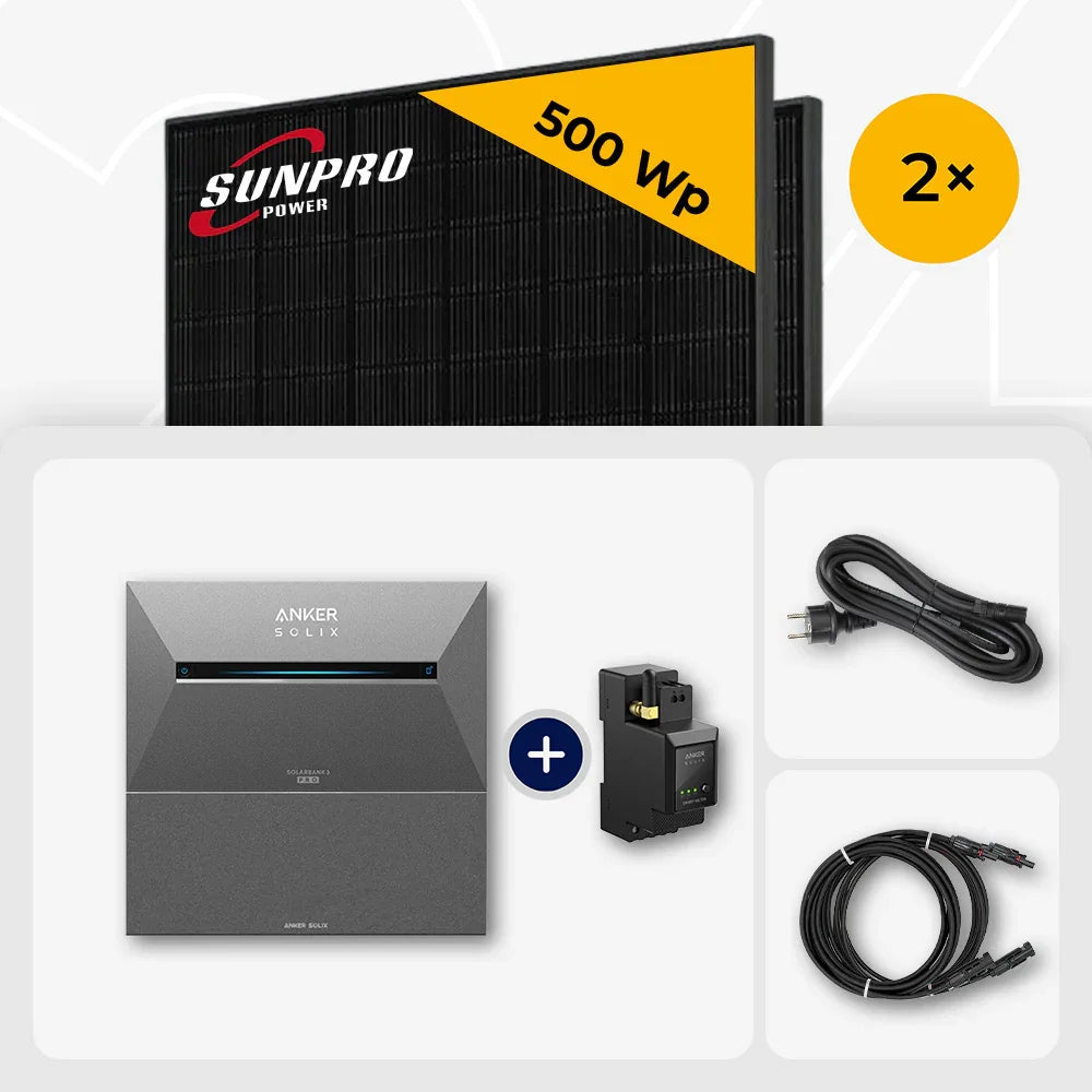 Sunpro 500 Wp Modul, Anker Solix Solarbank, Zubehör
