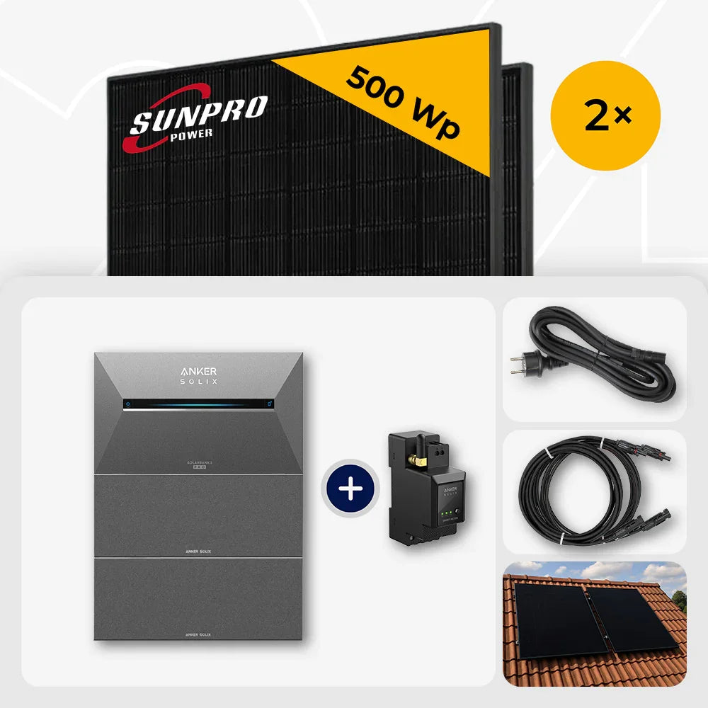 Sunpro 500 Wp Solarmodule, Anker Solix Solarbank