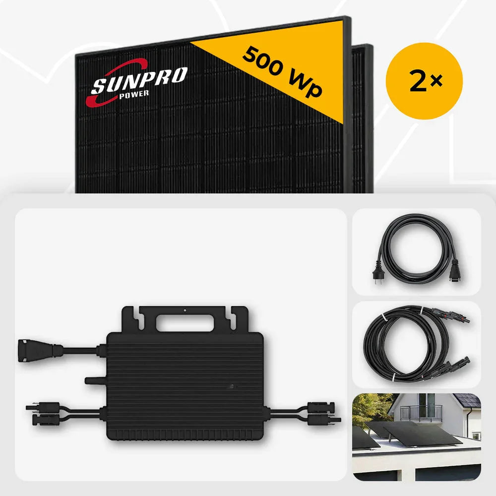Sunpro 500 Wp Full Black Solarmodul Set Hoymiles HMS-800W-2T