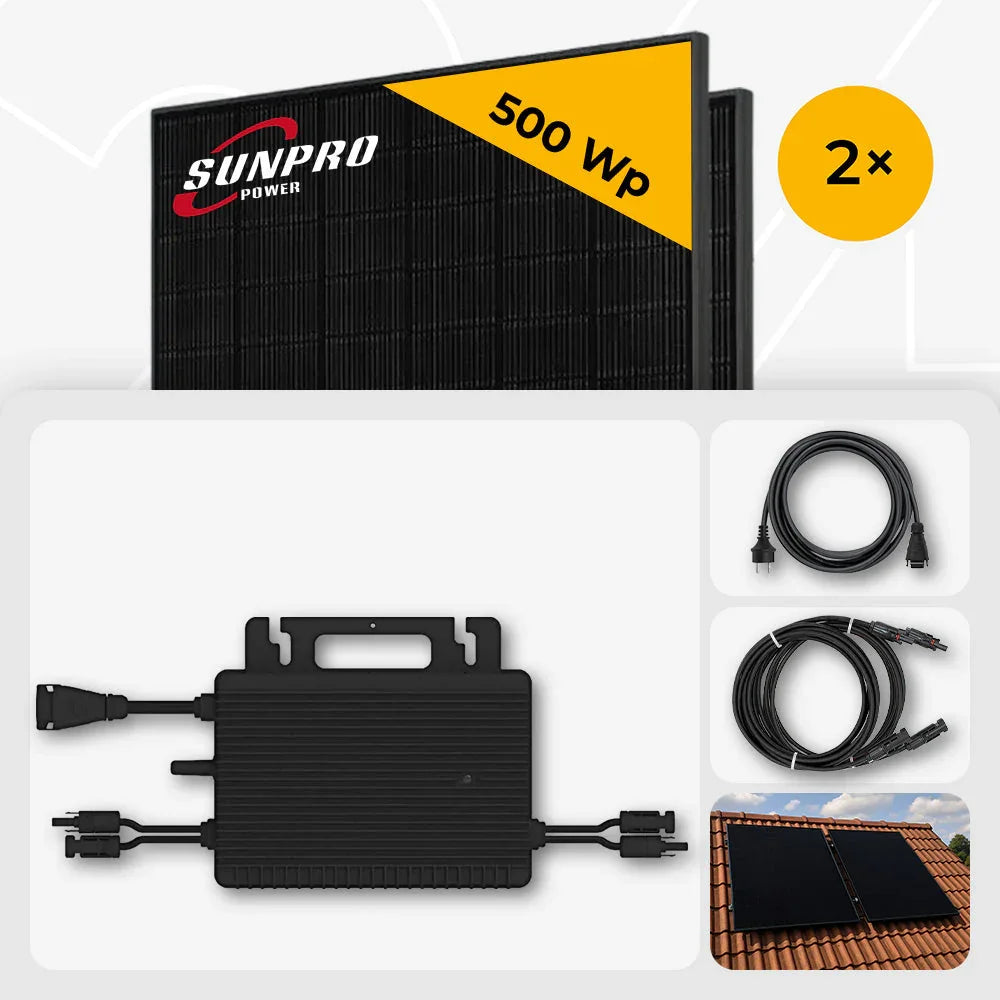 Sunpro 500 Wp Full Black HMS-800W-2T Solarmodul Set
