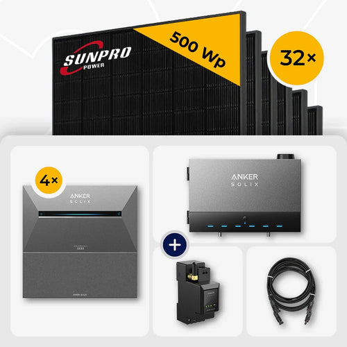 Sunpro 500Wp, 32x Module, Anker Solix Solarbank