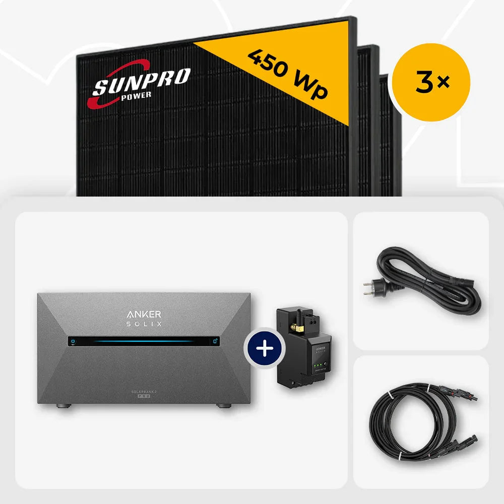 Sunpro 450Wp Solarmodul, Anker Solix Solarbank Set