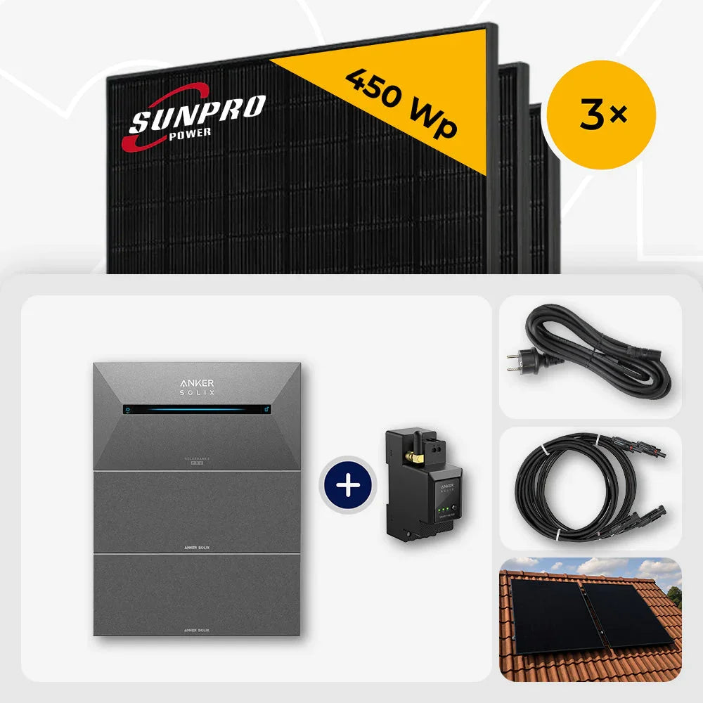 Sunpro 450 Wp Bifazial Glas-Modul Anker Solix Solarbank