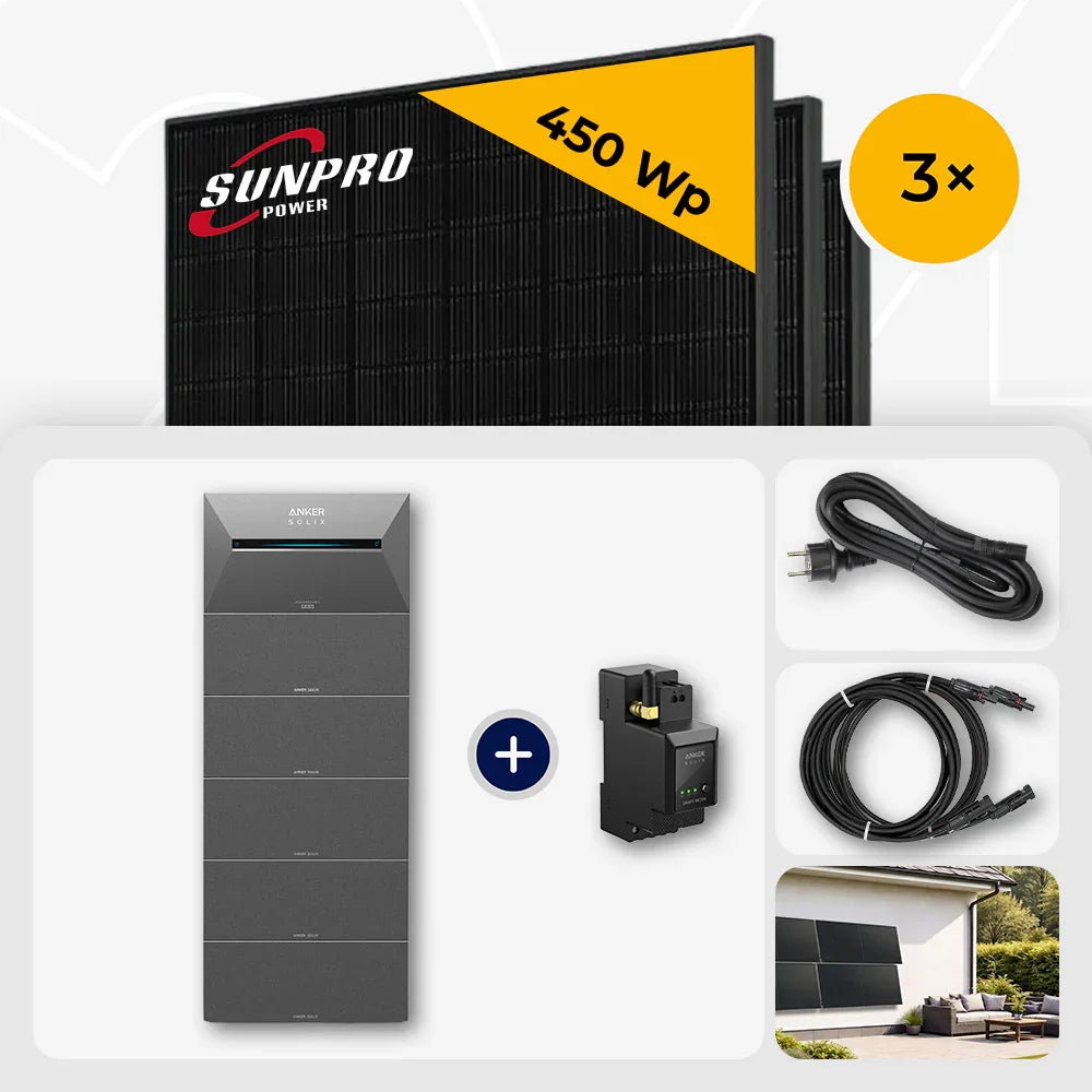 Sunpro 450Wp Panel, Anker Solix Solarbank 16kWh Set