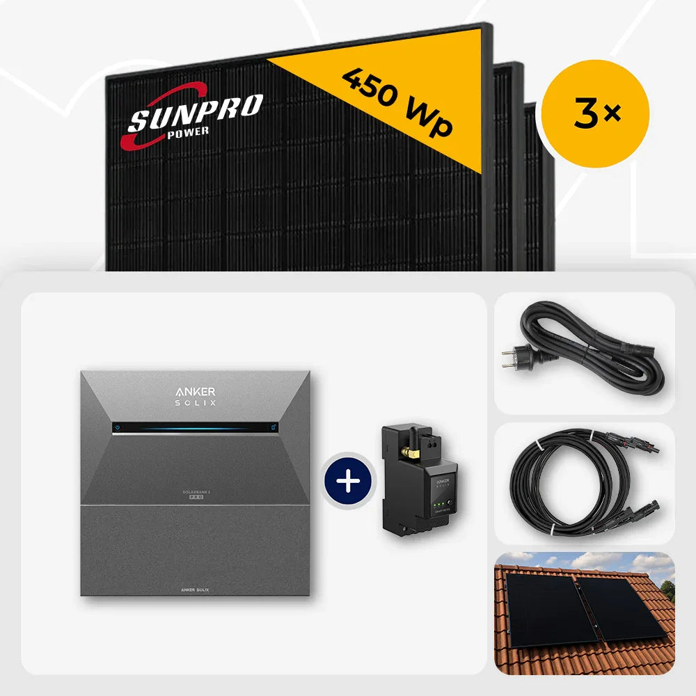 Sunpro 450 Wp Solarmodul Anker Solix Speicher Set
