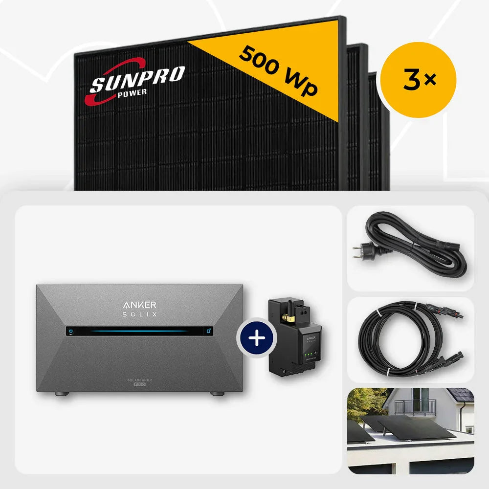 Sunpro 500 Wp Solarmodule, Anker Solix Solarbank