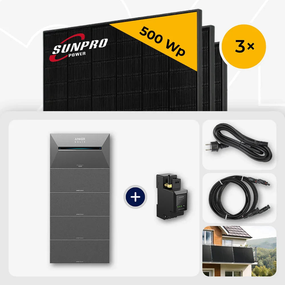 Sunpro 500 Wp Solarmodul Anker Solix Solarbank Set