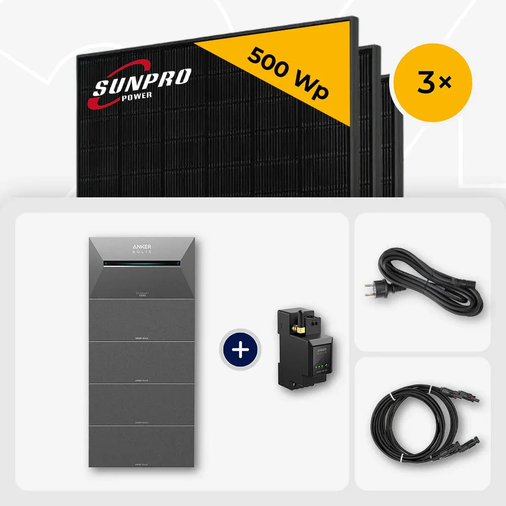 Sunpro 500Wp Bifazial Glas-Glas Anker Solix Solarbank