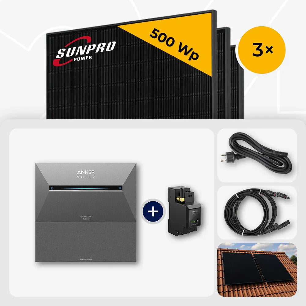 Sunpro 500Wp Full Black, Anker Solix, Solarpaket