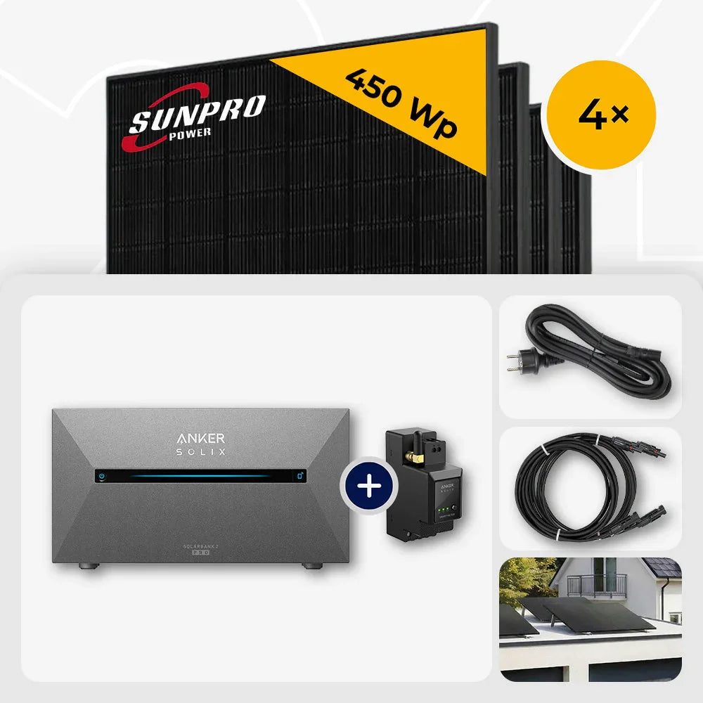 Sunpro 450 Wp Solarmodul, Anker Solix Solarbank