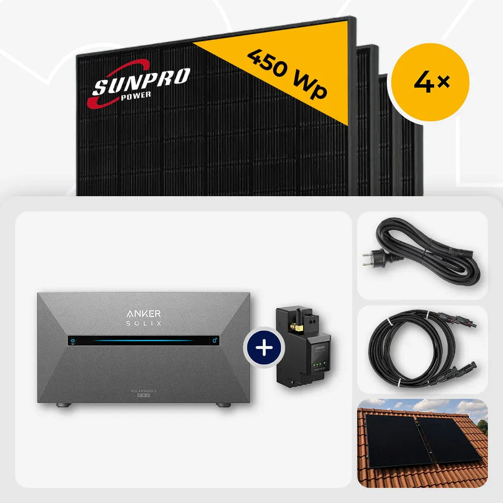 Sunpro 450 Wp Solarmodule, Anker Solix Solarbank