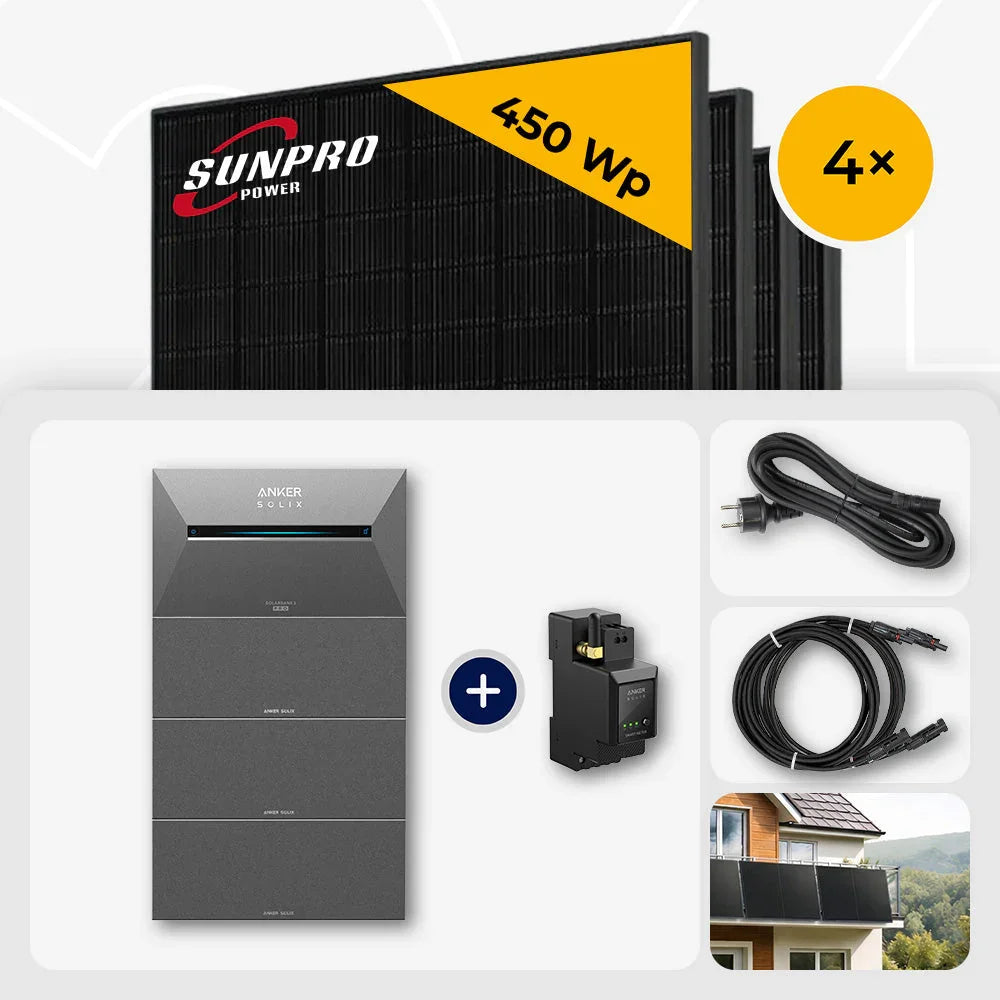 Sunpro 450Wp Solarmodule Anker Solix Solarbank Set
