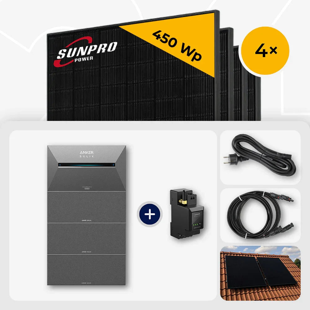 Sunpro 450 Wp Solarmodule, Anker Solix Solarbank